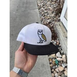 Pre-Owned OVO Snapback Hat Cap White Black Embroidered October’s Very Own Drake